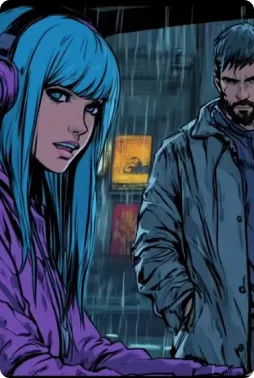 a snapshot of a DeepSteep Q-day episode showing the main characters