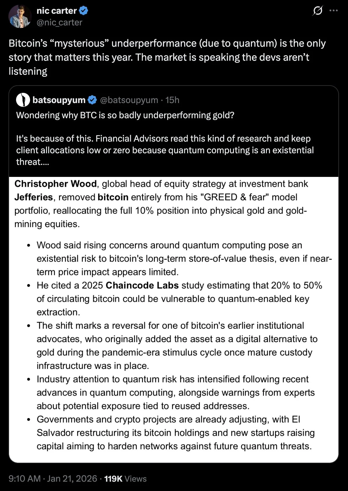 Nic Carter interview summary