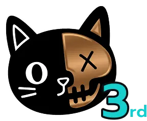 Bronze cat icon with a half-skull face showing 3rd place